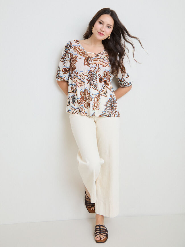 BLUSA FRUNCES ESTAMPADA Estampado 1