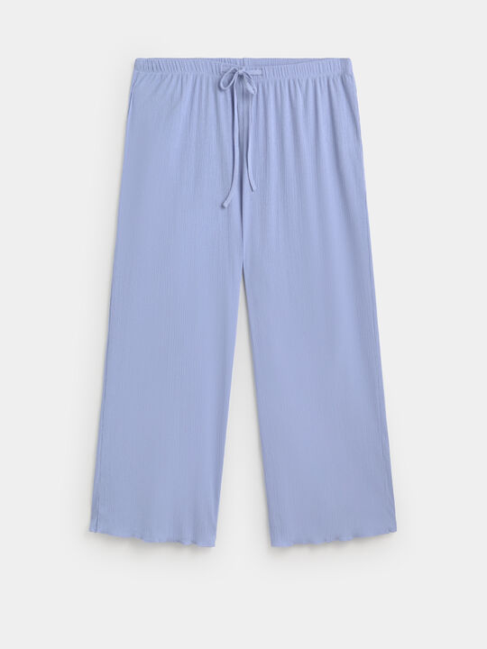 PANTALON TEXTURA CULOTTE Azul Chambray image number null