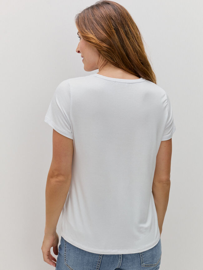 CAMISETA MANCHAS Y BRILLOS Crudo