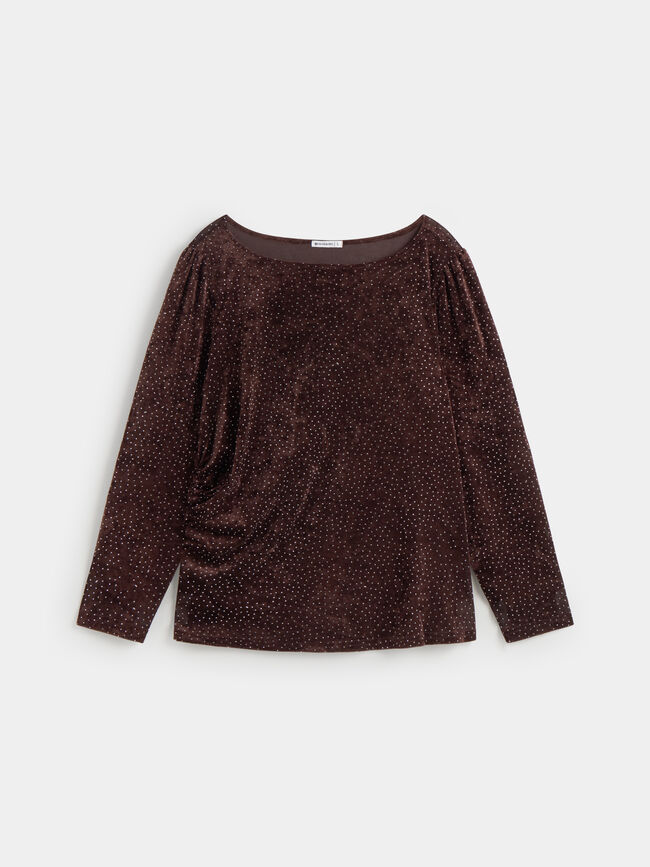 CAMISETA BRILLOS Marron Medio