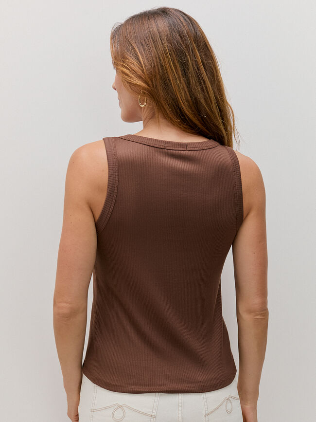 TOP DETALLE LISO Marron chocolat