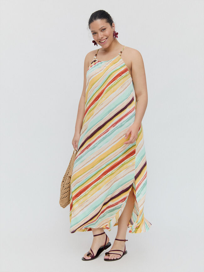 VESTIDO RAYAS Crudo