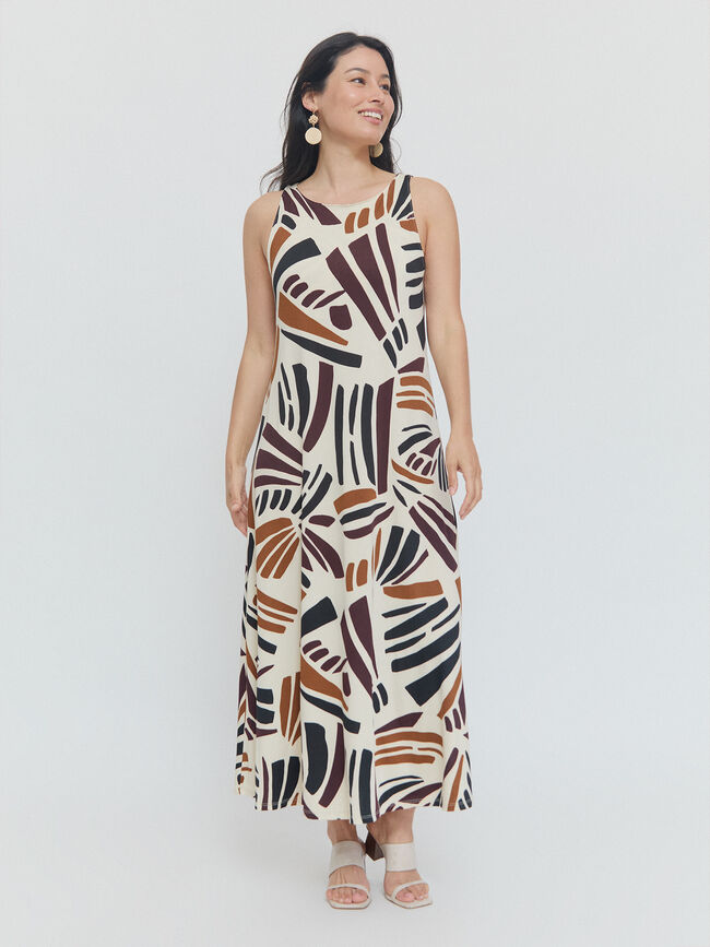 VESTIDO ANILLA Estampado 1
