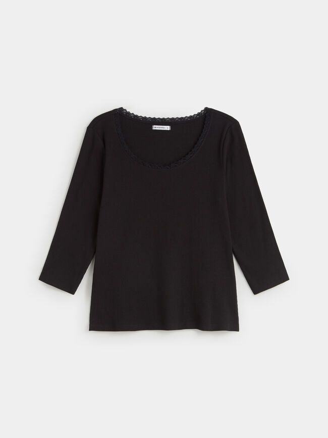 CAMISETA LENCERA Negro
