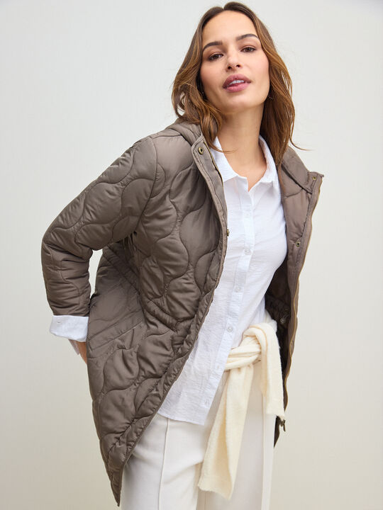 CHAQUETA LARGA ACOLCHADA Vison oscuro image number null