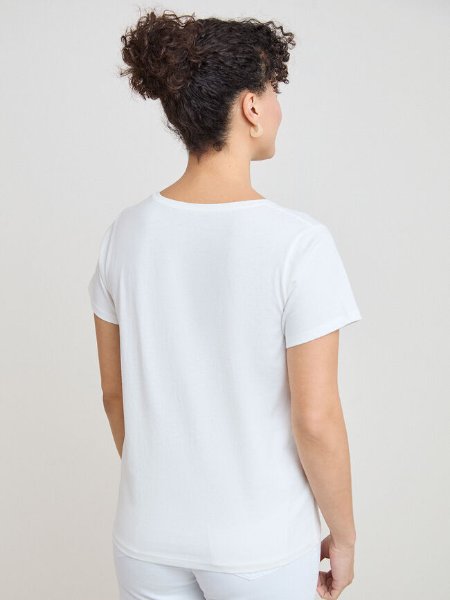 CAMISETA FLORES BRILLANTES Blanco Optico