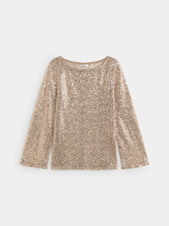 CAMISETA LENTEJUELAS Oro