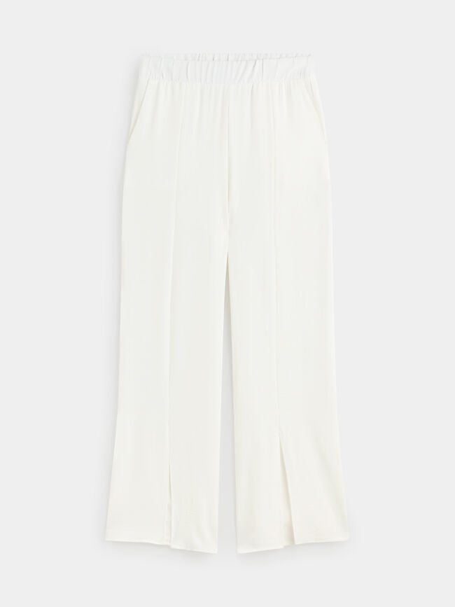 Pantalón abertura frontal Blanco Hueso