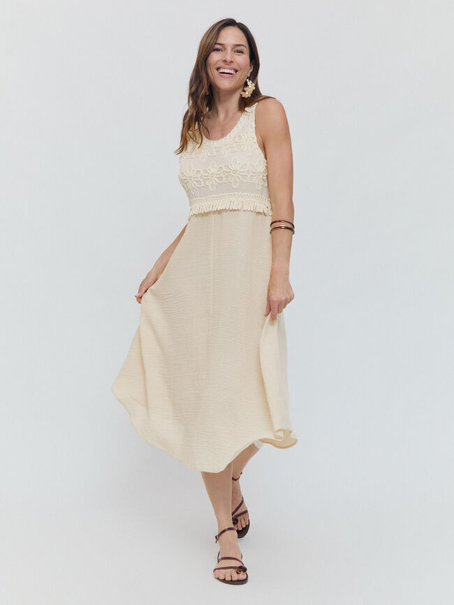 VESTIDO CROCHET Crudo