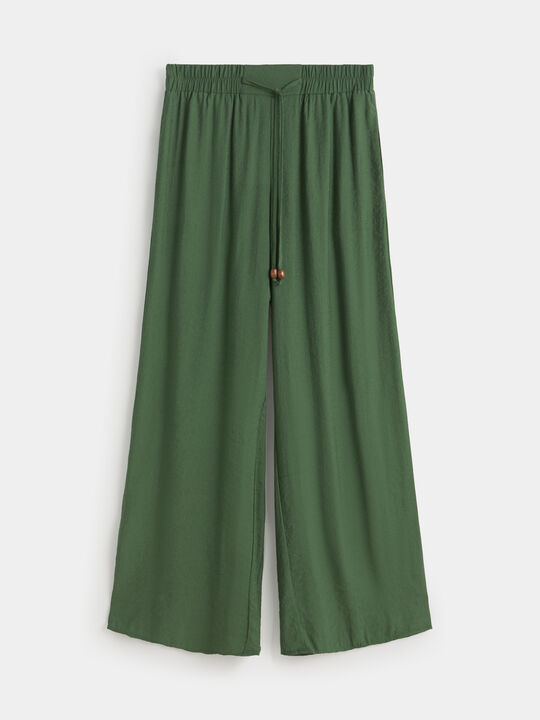 PANTALÓN ANCHO GOMA Verde Amazona image number null