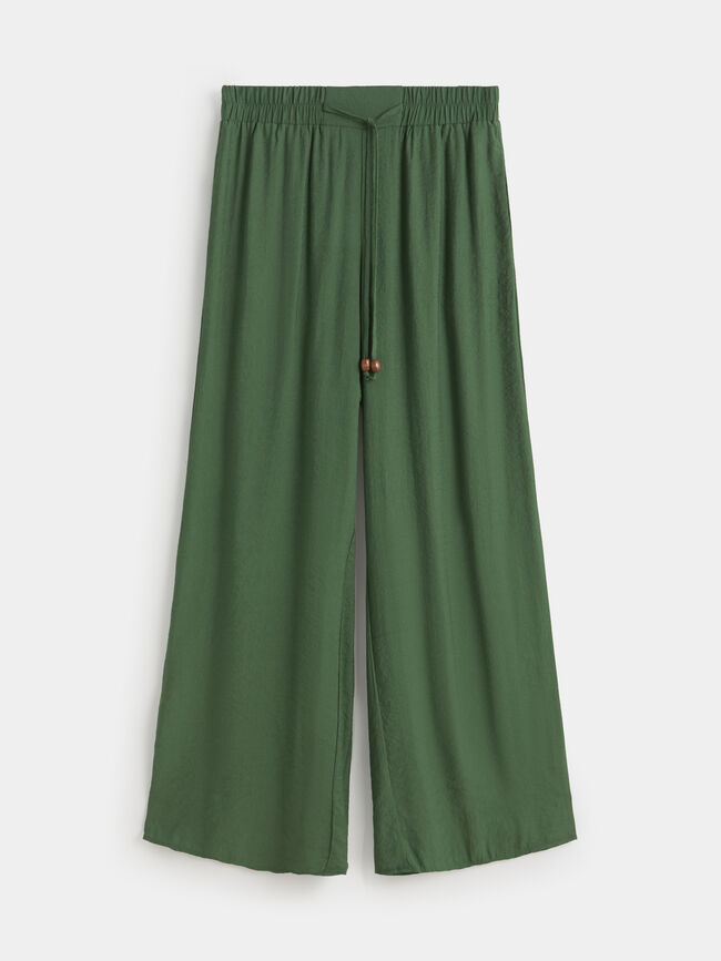 PANTALÓN ANCHO GOMA Verde Amazona