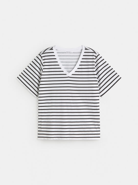CAMISETA CUELLO PICO Rayas 1 image number null