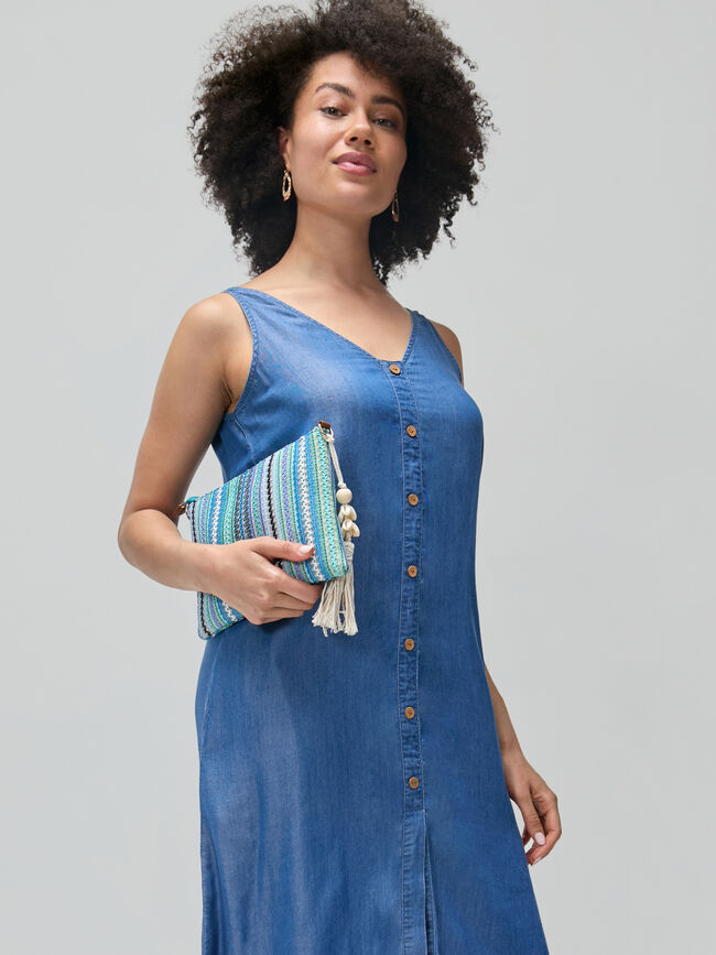 VESTIDO LYOCELL BOTONES Mid blue