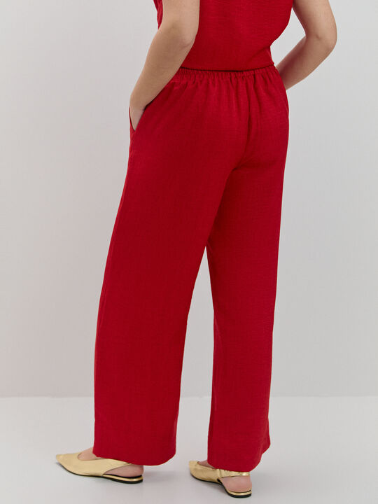 PANTAL&Oacute;N LARGO ANCHO Rojo image number null