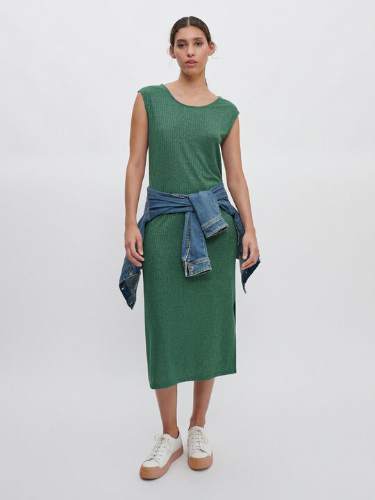 VESTIDO CANALÉ LUREX Verde oscuro image number null