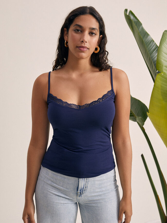 TOP encaje Azul Marino