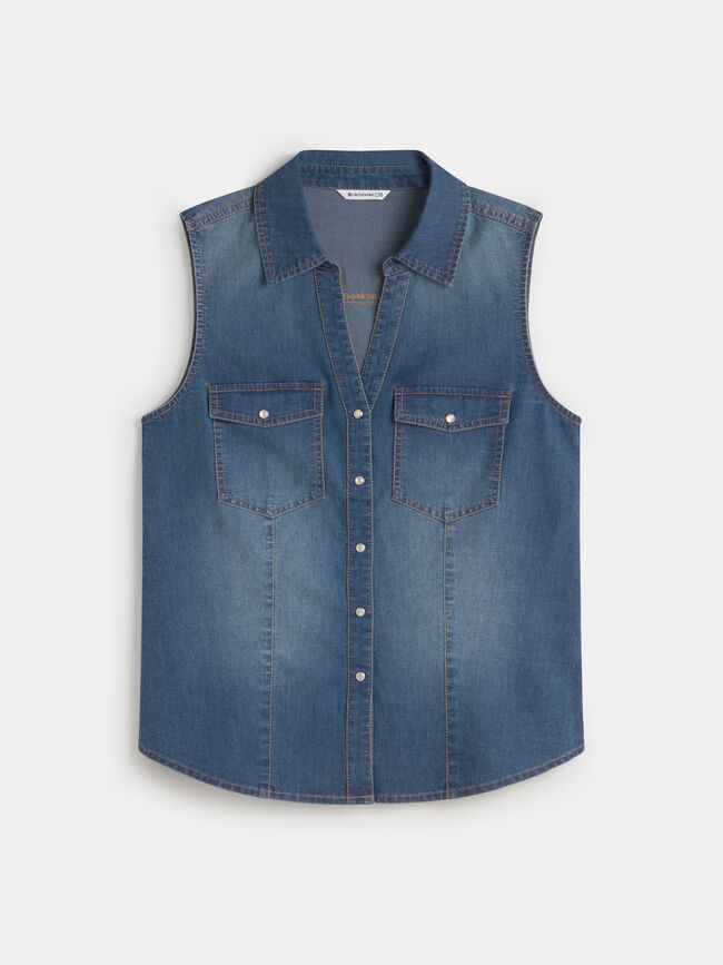 CAMISA SIN MANGAS Mid blue