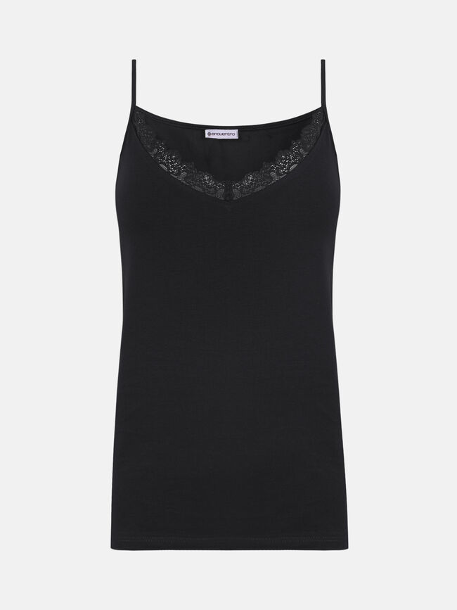 TOP encaje Negro