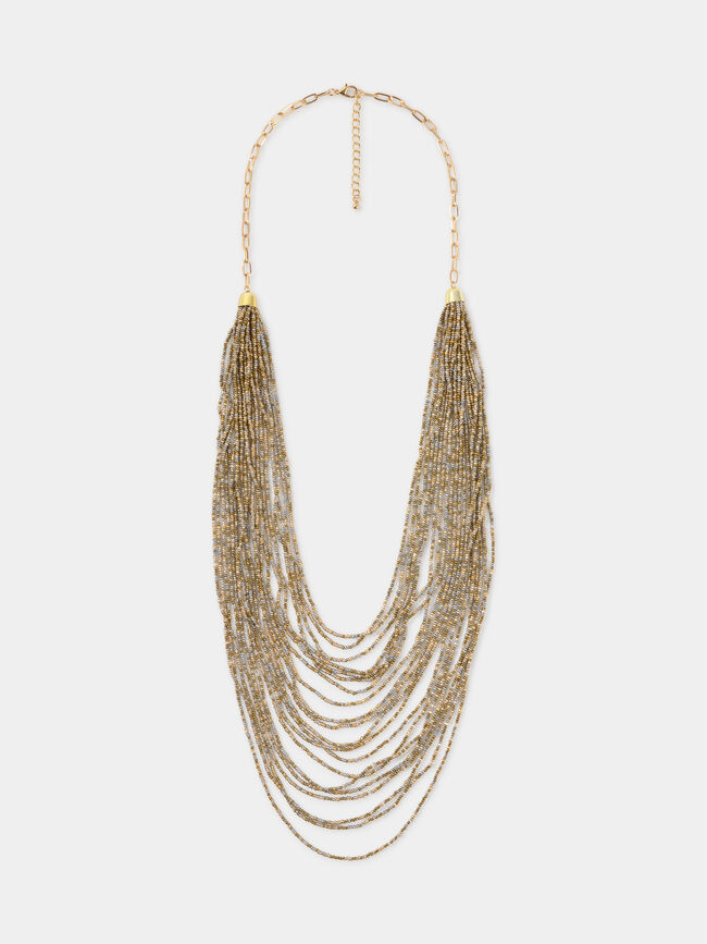 COLLAR LARGO BRILLOS Oro