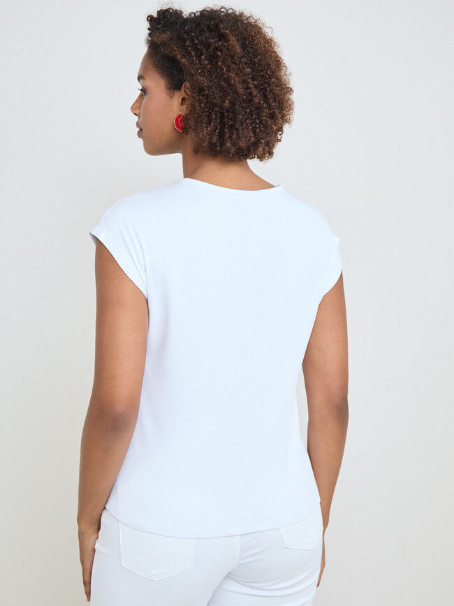 CAMISETA HOMBRO CAIDO Blanco Optico