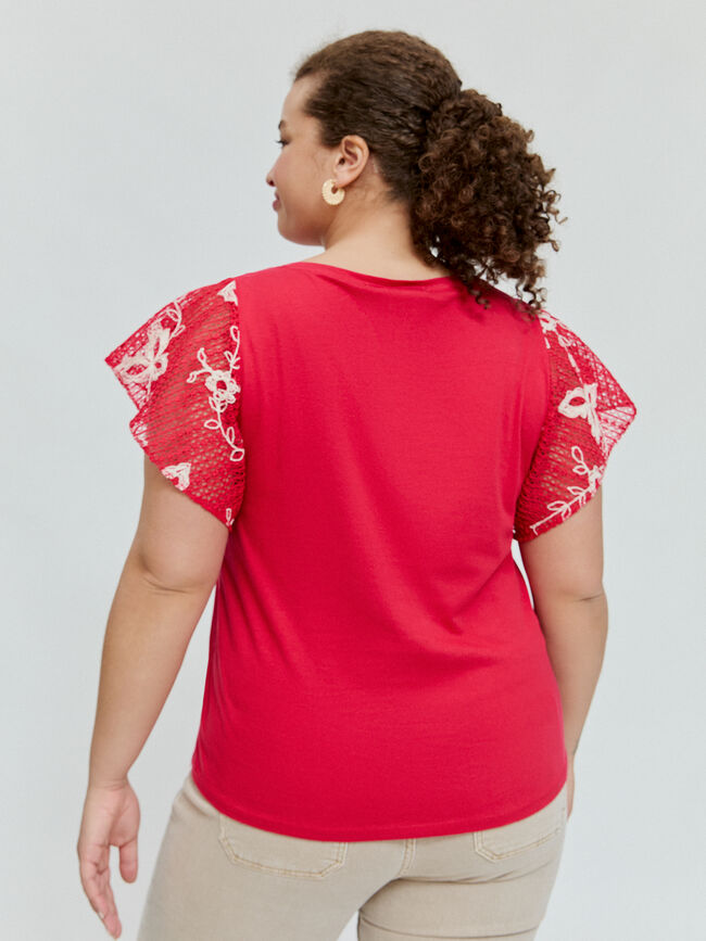 CAMISETA MANGAS Rojo