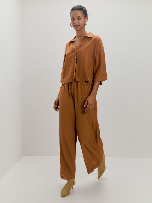 camisa ancha Marron viejo
