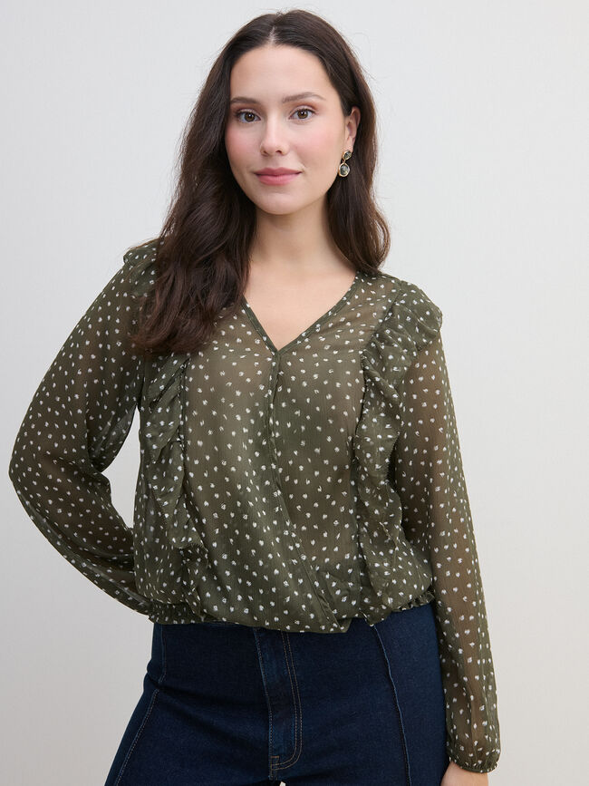 BLUSA CRUZADA GOMA Kaki