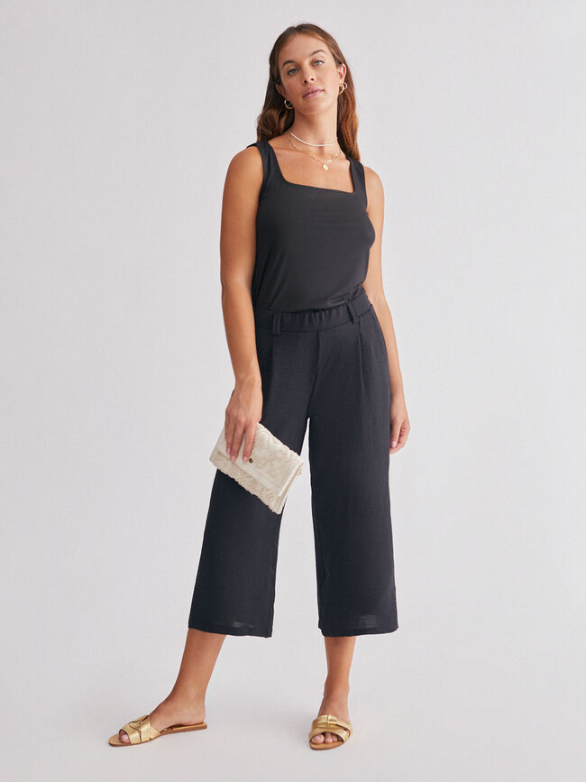 Pantalón culotte fluido Negro