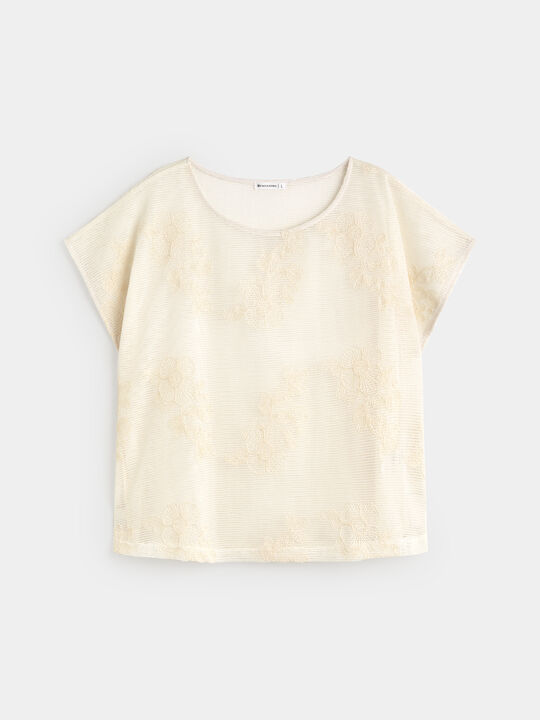 CAMISETA CALADA BOTONES Crudo image number null