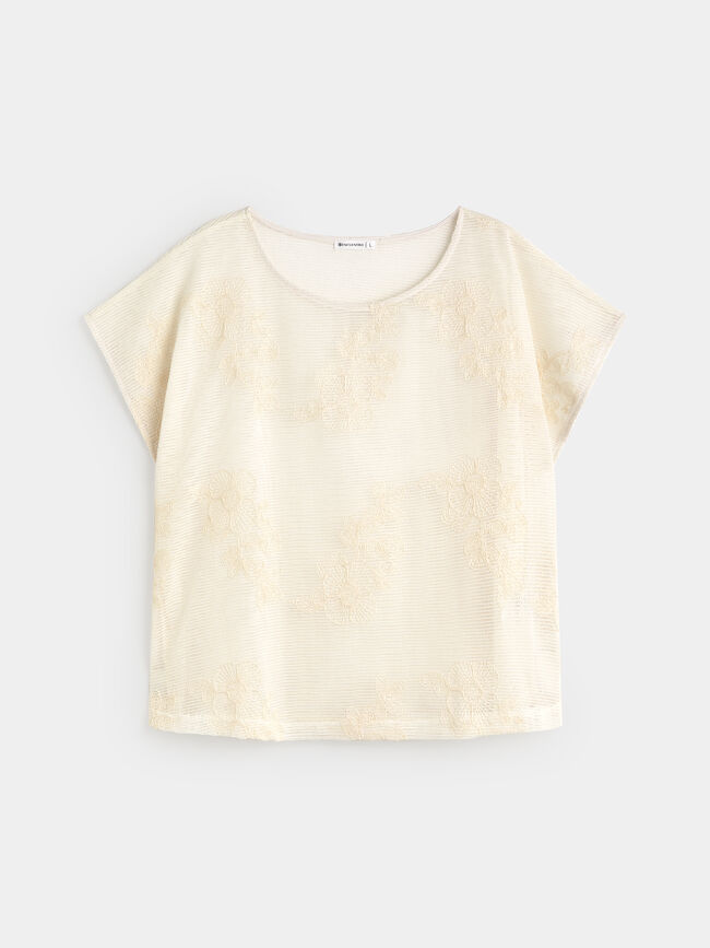 CAMISETA CALADA BOTONES Crudo