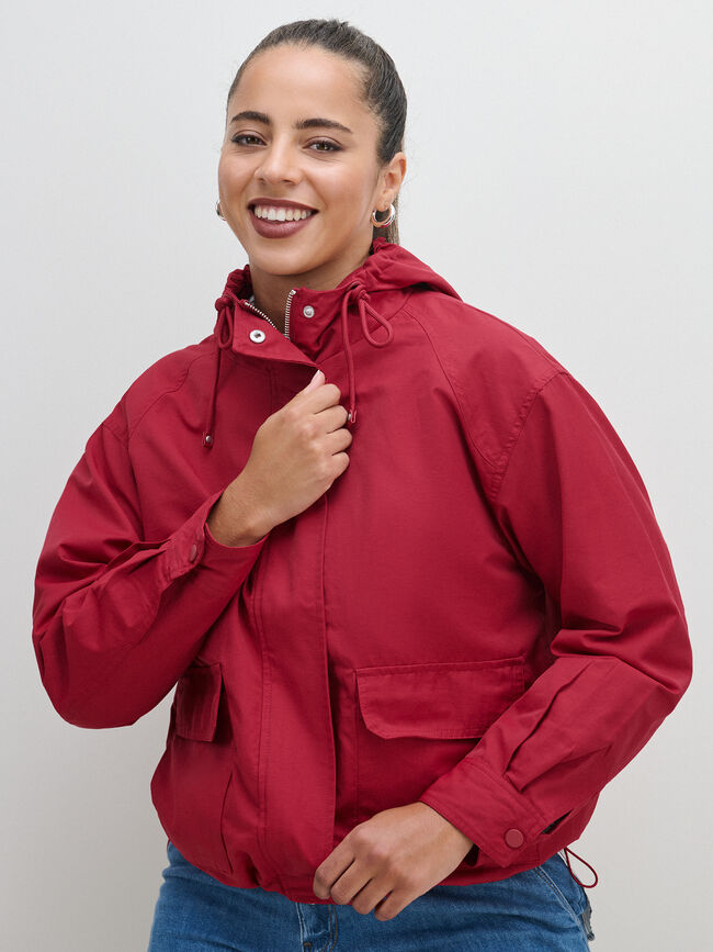 PARKA CAPUCHA Rojo Cereza