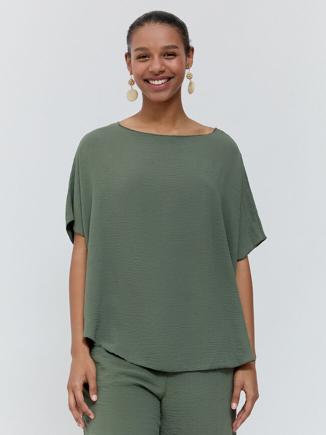 BLUSA NUDO Verde oscuro