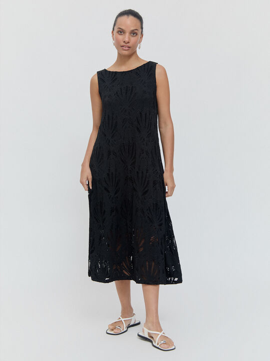 VESTIDO CALADO Negro image number null