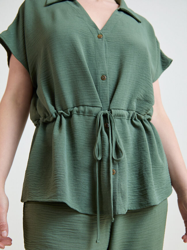 BLUSA SAFARI Verde oscuro