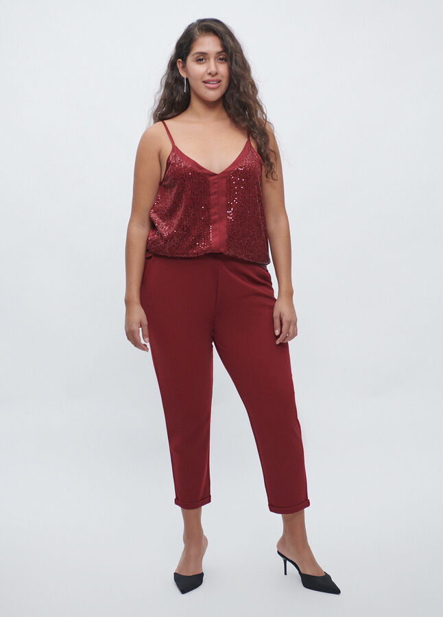 TOP LENTEJUELAS SATINADO Granate
