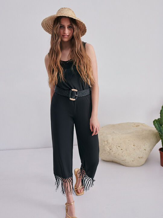PANTALON FLECOS Negro image number null