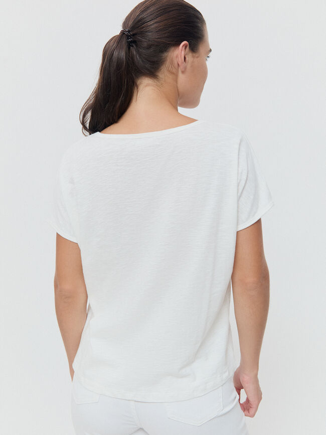 CAMISETA POSICIONAL FLORES Blanco Hueso