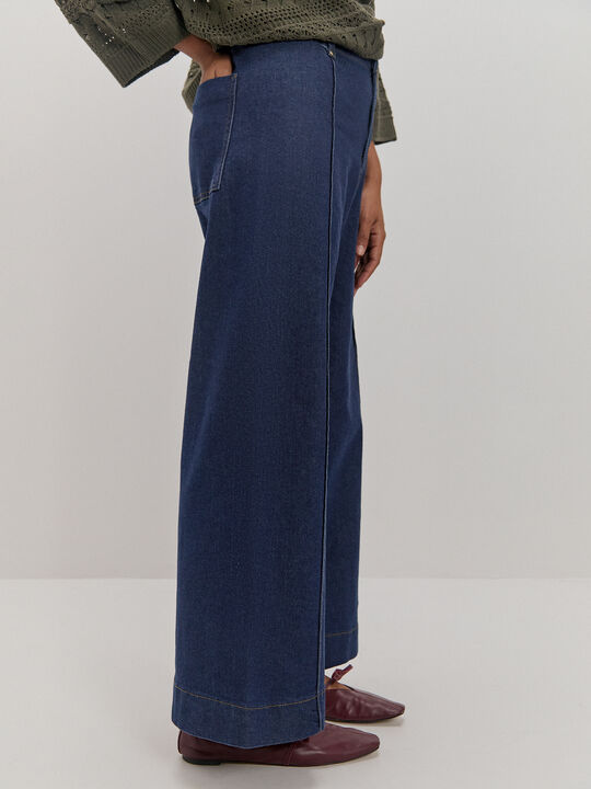 WIDE LEG COSTURAS Rinse Wash image number null