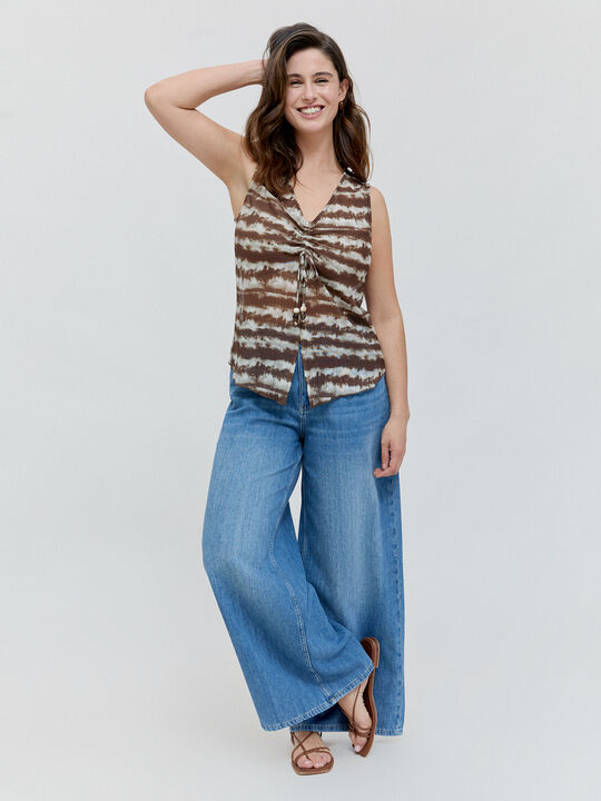 TOP PLISADO  FRUNCIDO Marron image number null