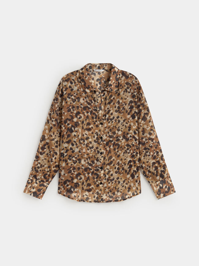 CAMISA FLUIDA ESTAMPADA Negro