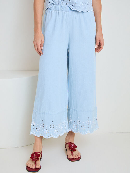 PANTALON DETALLE BORDADO Light Blue Wash image number null