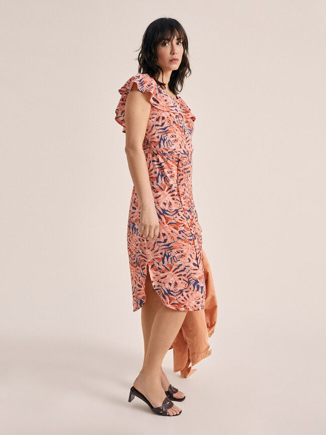 Vestido estampado cuello barco Estampado 1