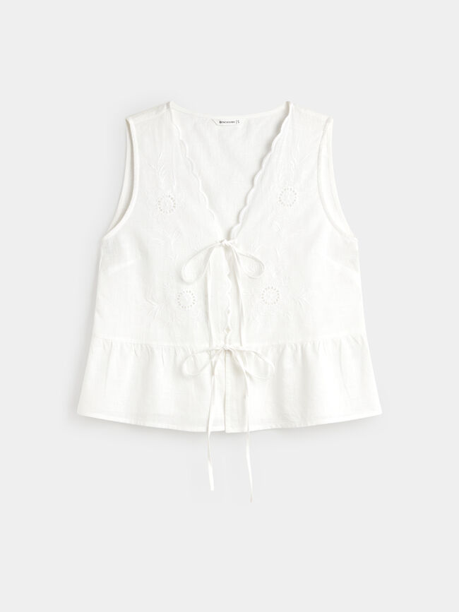 TOP CON LAZOS Blanco Optico