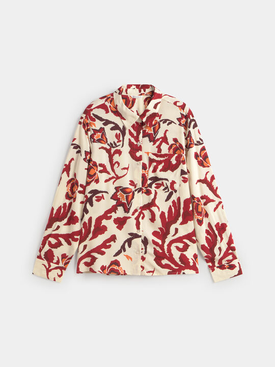 CAMISA VISCOSA ESTAMPADA Crudo image number null