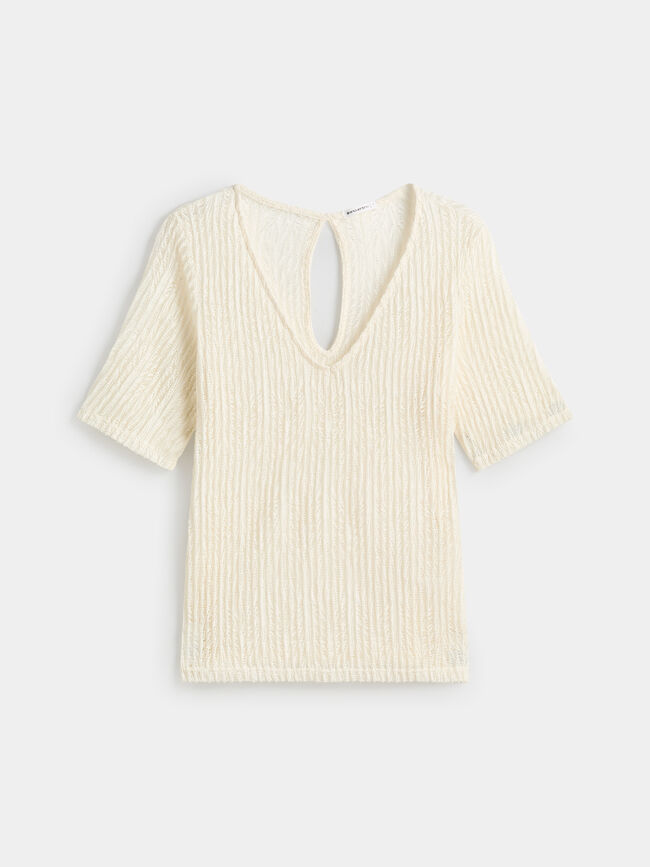 CAMISETA TEXTURA Blanco Hueso