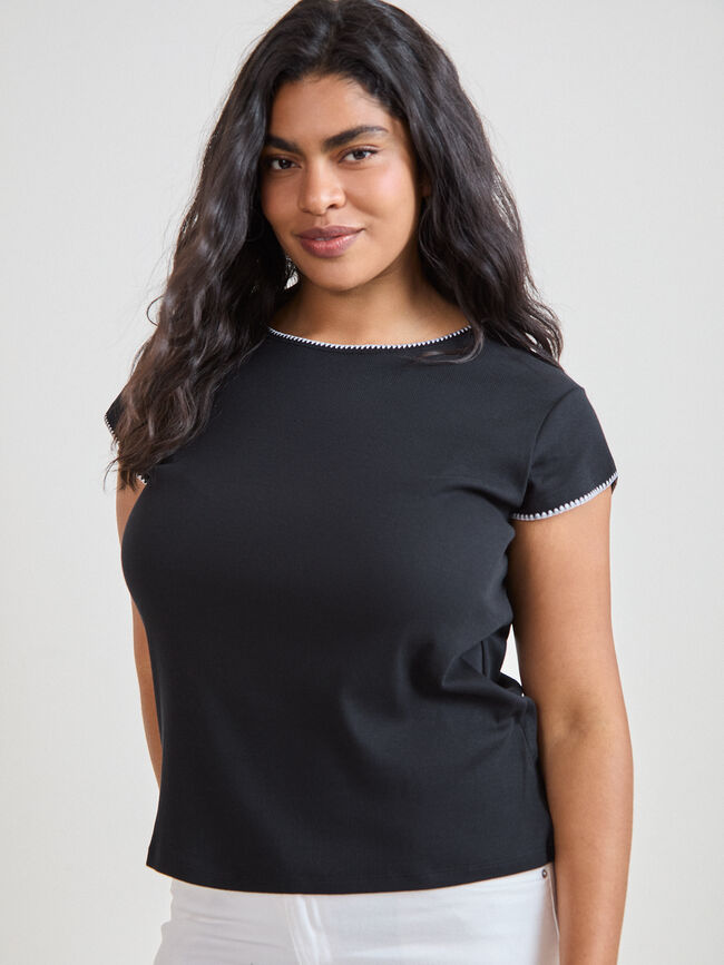 CAMISETA CANALE DETALLE Negro