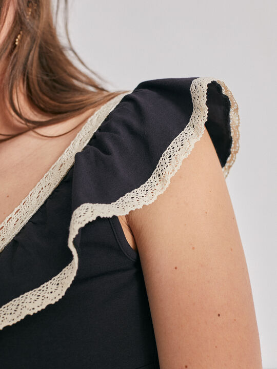 top algodón crochet Negro image number null