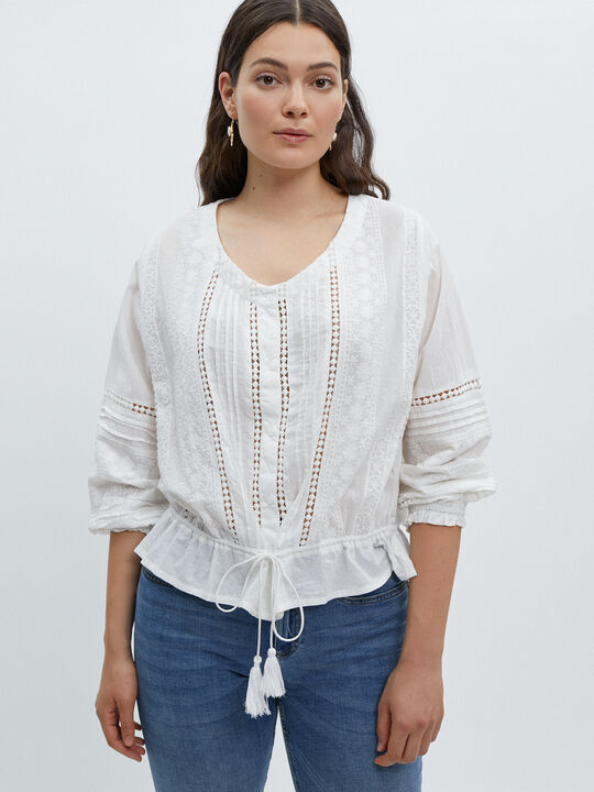 BLUSA BORDADA ALGODÓN Blanco Optico image number null
