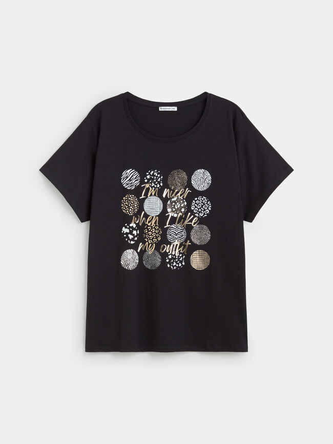 CAMISETA ANIMAL PRINT Negro