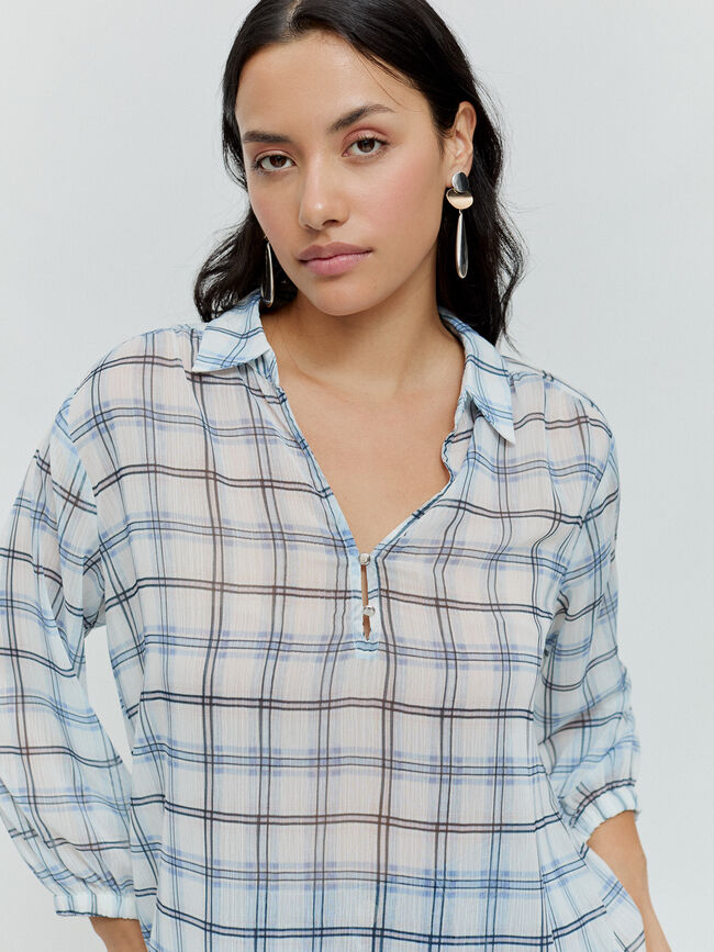 camisa cuadros Blanco Optico